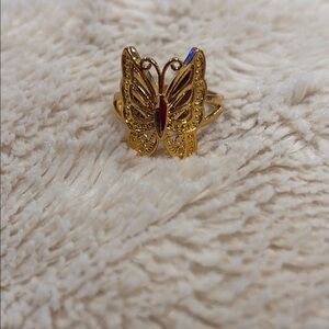 Intricate Gold Butterfly Ring
